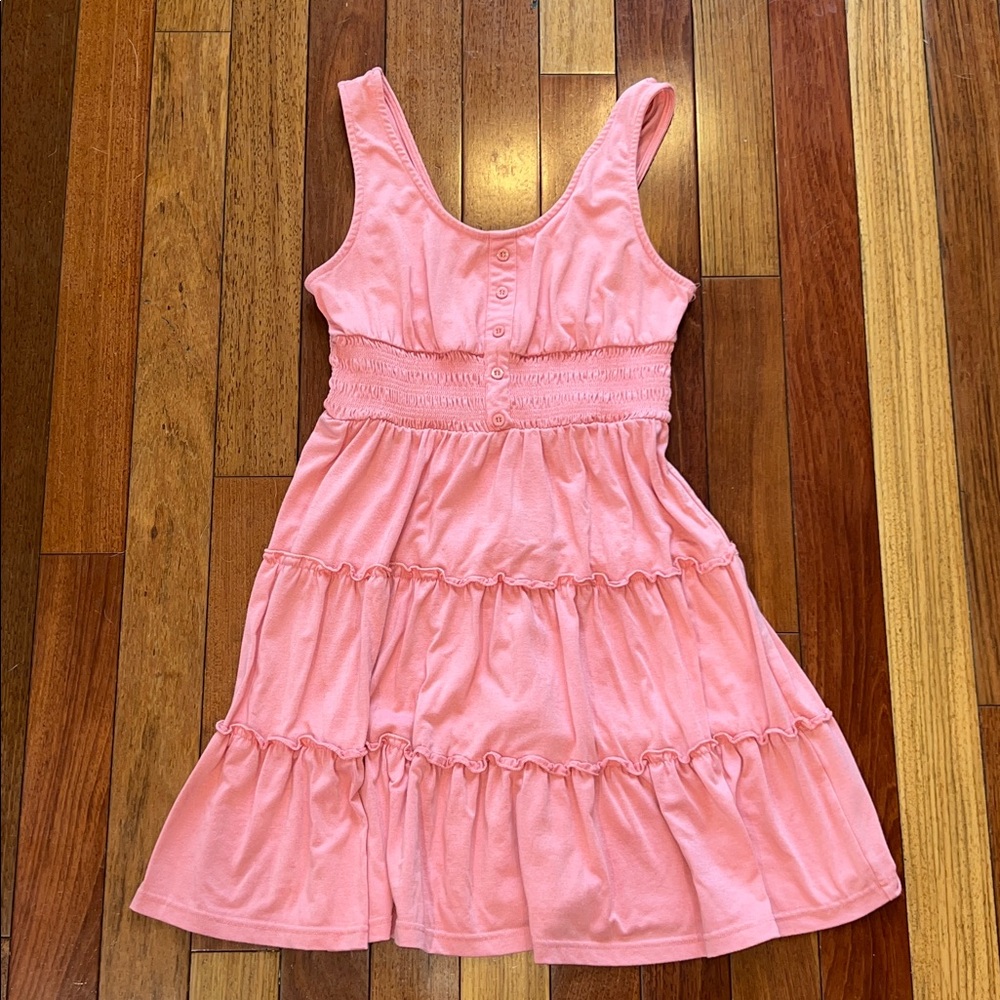 Dokotoo Sleeveless Smocked Tiered Midi Dress in Dusty Rose